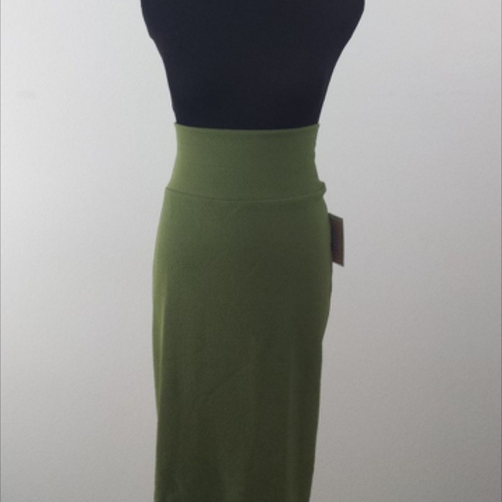 NWT XL LuLaRoe Olive Green Cassie Pencil Skirt
